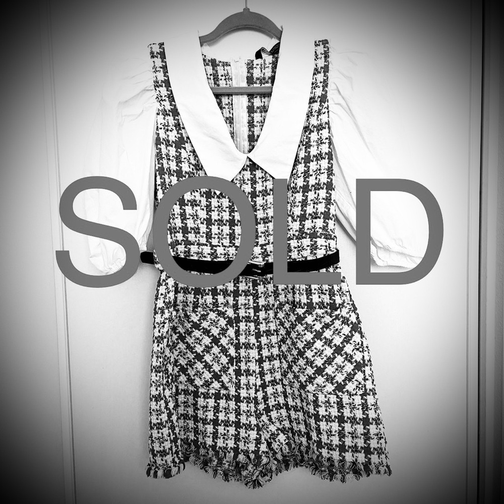 Zara Green Tweed Playsuit Romper